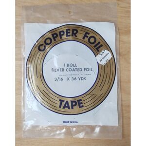 SALE - 3/16" Edco SILVER COATED COPPER FOIL New for Stained Glass